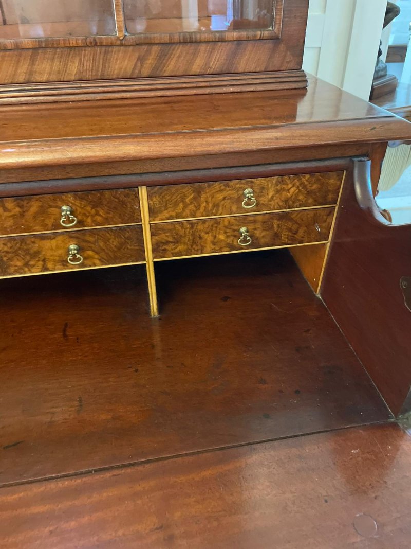 Outstanding Quality Antique Regency Mahogany Secretaire Bookcase - Image 10